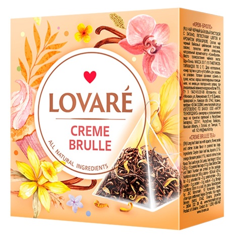 Ceai negru Lovare Creme Brulee, 15 pliculete, 30 g