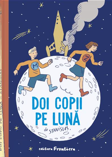 Doi copii pe luna