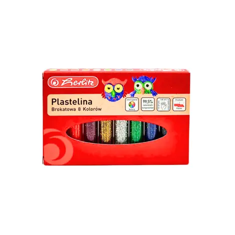 PLASTILINA HERLITZ SET8 GLITTER
