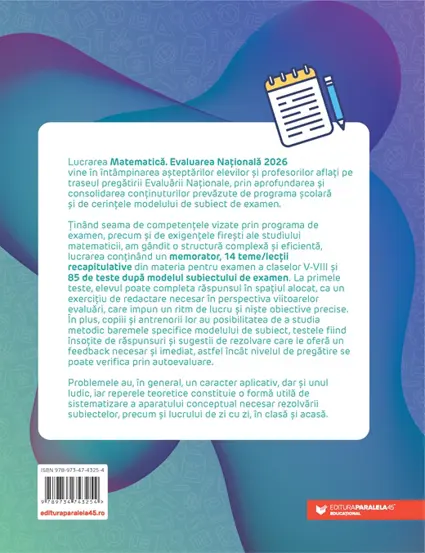 Matematica. Evaluare Nationala 2026. Clasa a VIII-a (resigilat)