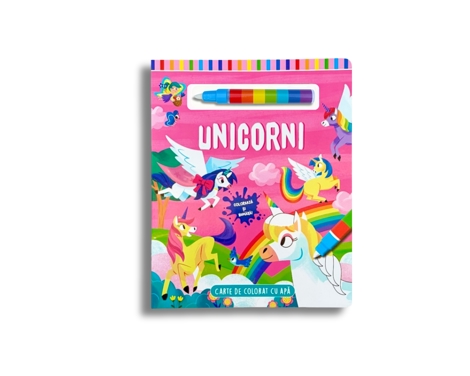Unicorni - coloreaza cu apa si numara
