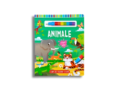 Animale - Coloreaza cu apa si numara