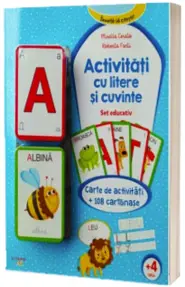 Activitati cu litere si cuvinte. Set educativ. Carte de activitati si 108 cartonase