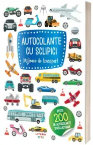 Autocolante cu sclipici. Mijloace de transport
