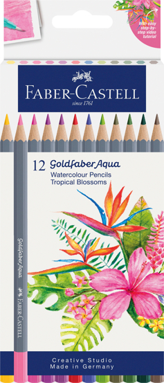 CREIOANE COLORATE AQUARELLE 12 CULORI GOLDFABER TROPICAL COLLECTION  