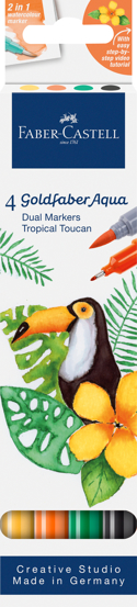MARKER SOLUBIL 2 CAPETE SET 4 BUC TROPICAL COLLECTION TOUCAN GOLDFABER  