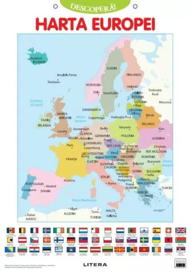 Descopera! Harta Europei (planse educationale) (resigilat)