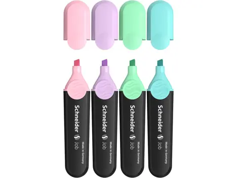 Textmarker Schneider Job Pastel , set 4 culori