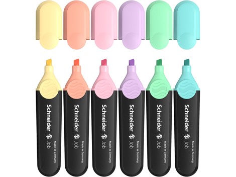 Textmarker Schneider Job Pastel, set 6 culori