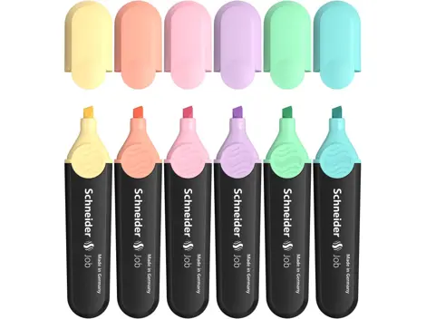 Textmarker Schneider Job Pastel, set 6 culori