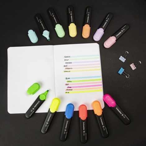 Textmarker Schneider Job Pastel, set 6 culori