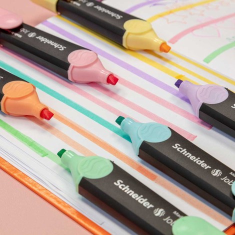 Textmarker Schneider Job Pastel, set 6 culori