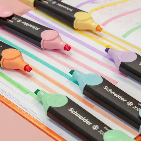 Textmarker Schneider Job Pastel, set 6 culori
