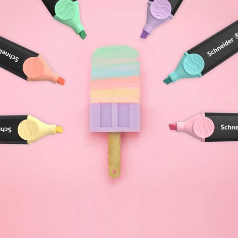 Textmarker Schneider Job Pastel, set 6 culori