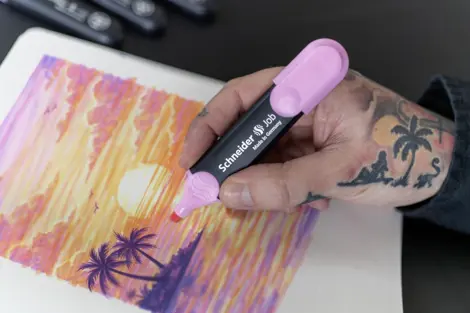 Textmarker Schneider Job Sunset Dreams, set 6 culori
