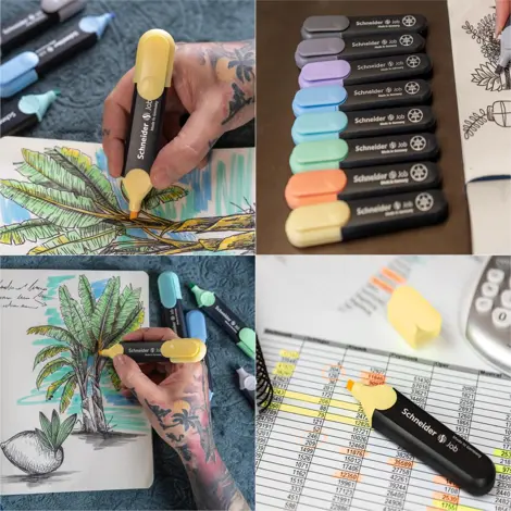 Textmarker Schneider Job Sunset Dreams, set 6 culori