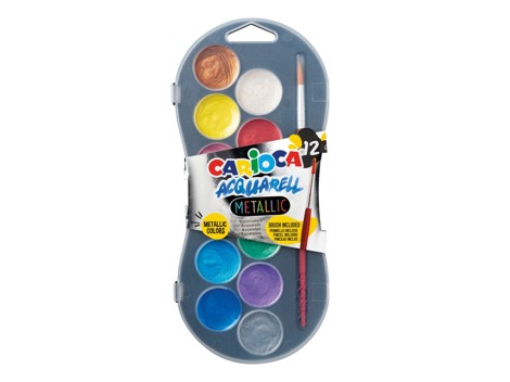 Acuarele Carioca Mettalic set 12 culori + pensula