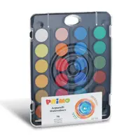 Acuarele 24 culori diametru 30 mm in cutie prevazuta cu capac