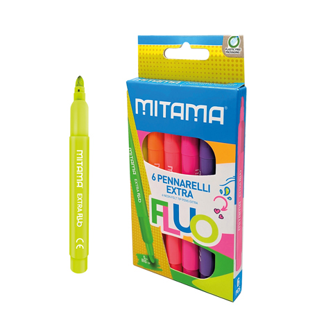 Set 6 carioci Jumbo Mitama culori fluo