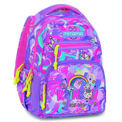 Ghiozdan Mitama New Plus 3 compartimente Plus Rainbow