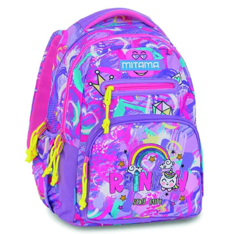Ghiozdan Mitama New Plus 3 compartimente Plus Rainbow