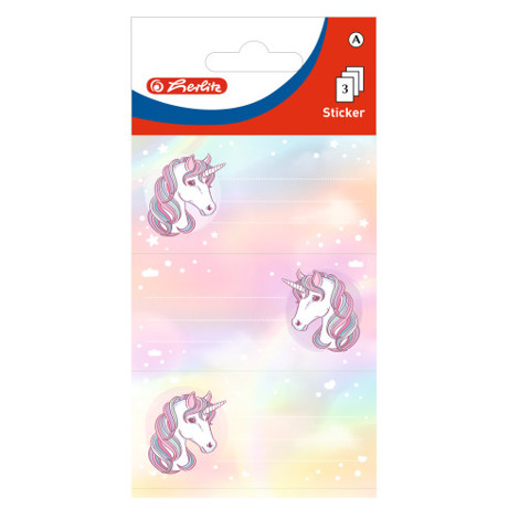 Etichete scolare, set 3x3 coli, motiv Unicorn