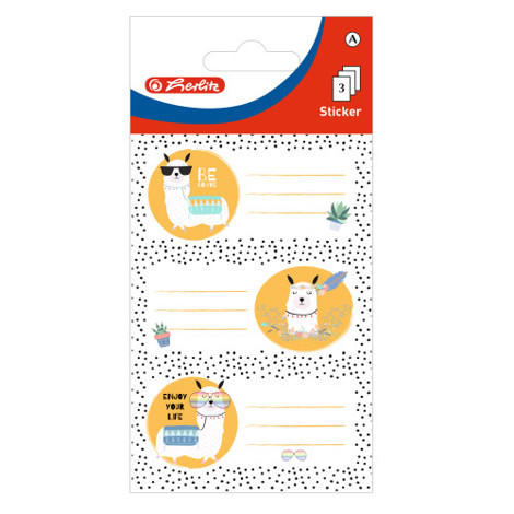 Etichete scolare, set 3x3 coli, motiv Llama