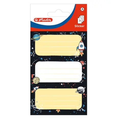 Etichete scolare, set 3x3 coli, motiv Space