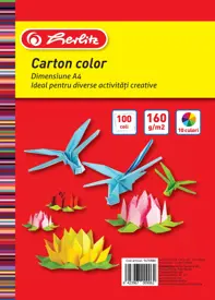 Carton colorat, A4, 160 grame, 100 coli