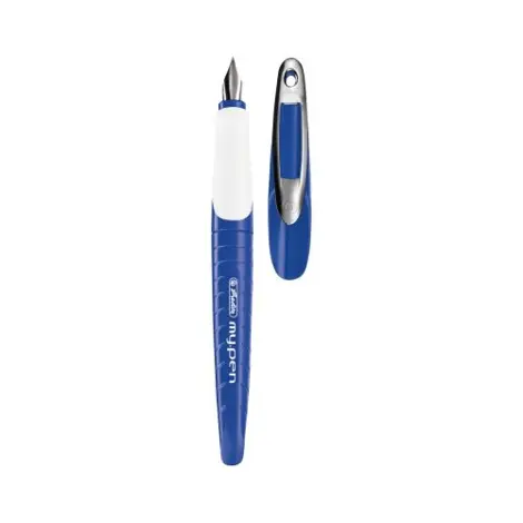 Stilou my.pen penita M, culoare albastru / alb, blister