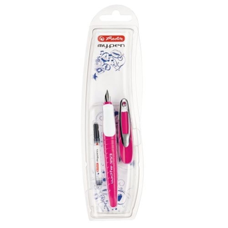 Stilou my.pen penita M, culoare roz / alb, blister