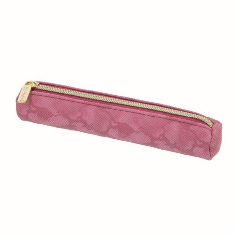 Penar tip etui rotund mini Bright Animal, dimensiune 21 x 4 x 4 cm, culoare roz