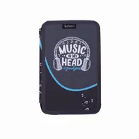 Penar neechipat, 3 fermoare, dimensiune 20 x 6 x 13 cm, motiv Music