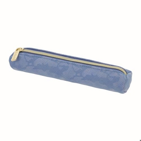 Penar tip etui rotund mini Bright Animal, dimensiune 21 x 4 x 4 cm, culoare albastru