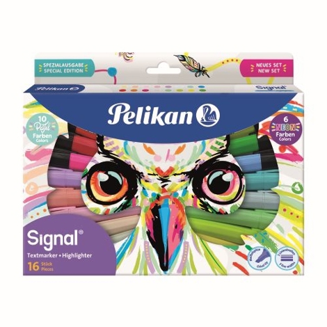 Textmarker Signal, set 16 culori (10 pastel+6 neon)