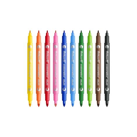 Carioca Colorella Duo C407, varf dublu (1 mm + 2 mm), lavabile, set 10 culori, cutie blister