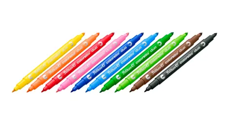 Carioca Colorella Duo C407, varf dublu (1 mm + 2 mm), lavabile, set 10 culori, cutie blister