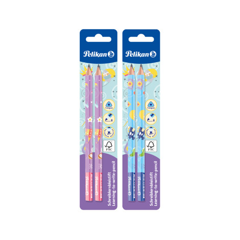Creion grafit Jumbo invata-sa-scrii, lacuit, mina B, 2 bucati, blister