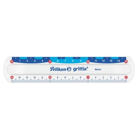 Rigla griffix transparenta cu doua scale, 15 cm, blister