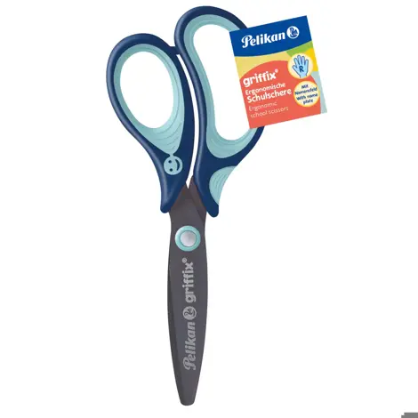 Foarfeca griffix pentru dreptaci, maner de plastic, albastru, lungime 15 cm