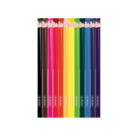 CREIOANE COLORATE HERLITZ 24 BUC, TAVITA PLASTIC, SECTIUNE TRIUNGHIULARA, MINA 3MM