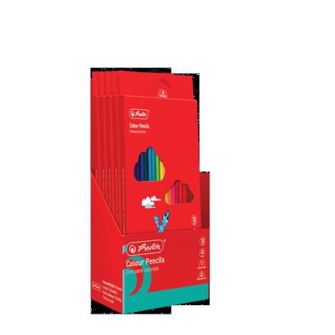 CREIOANE COLORATE HERLITZ 18 BUC, TAVITA PLASTIC, SECTIUNE TRIUNGHIULARA, MINA 3MM