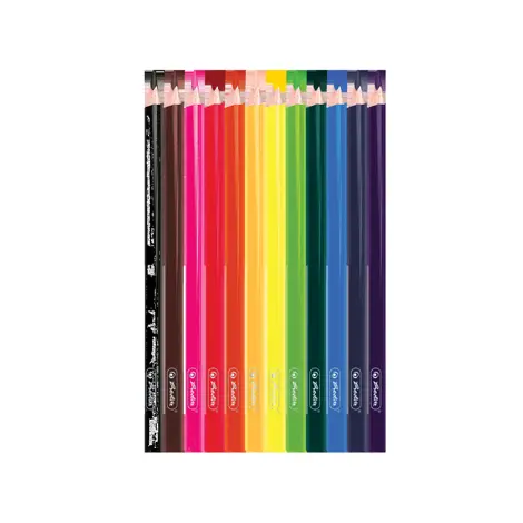 CREIOANE COLORATE HERLITZ 18 BUC, TAVITA PLASTIC, SECTIUNE TRIUNGHIULARA, MINA 3MM