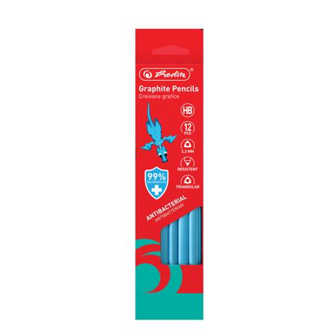 CREIOANE CU PROPRIETATI ANTIBACTERIALE HERLITZ HB 12 BUC, SECTIUNE TRIUNGHIULARA, MINA 2.2MM
