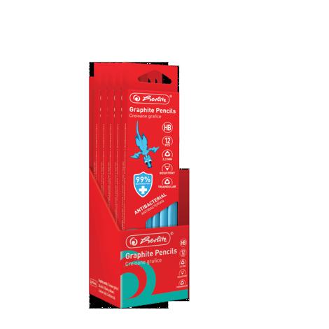 CREIOANE CU PROPRIETATI ANTIBACTERIALE HERLITZ HB 12 BUC, SECTIUNE TRIUNGHIULARA, MINA 2.2MM