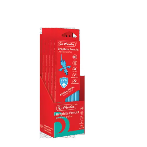 CREIOANE CU PROPRIETATI ANTIBACTERIALE HERLITZ HB 12 BUC, SECTIUNE TRIUNGHIULARA, MINA 2.2MM