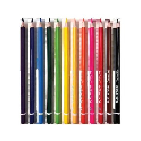 CREIOANE COLORATE CU PROPRIETATI ANTIBACTERIALE HERLITZ HB 12 BUC, SECTIUNE TRIUNGHIULARA, MINA 3MM