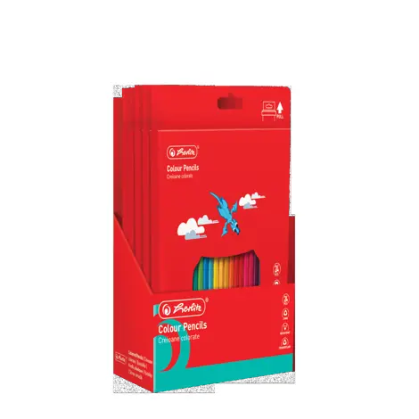 CREIOANE COLOR SUPERIOARE HERLITZ 24 BUC, SECTIUNE HEXAGONALA, MINA 3MM