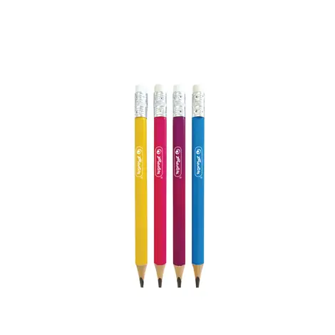 CREIOANE HERLITZ 2B JUMBO CU RADIERA 12 BUC, SECTIUNE TRIUNGHIULARA, MINA 4MM
