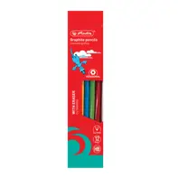 CREIOANE HB GRAFIT HERLITZ CU RADIERA 12 BUC, SECTIUNE HEXAGONALA, MINA 2.2MM